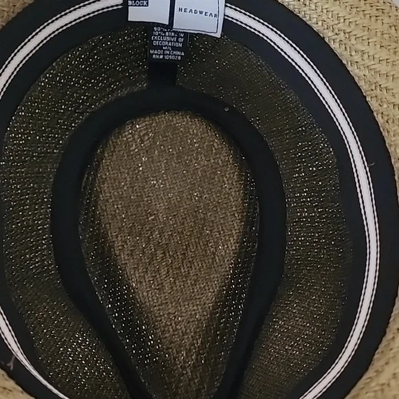 ock Headware stylish Two-Tone Straw Fedora Hat - Picture 2 of 3